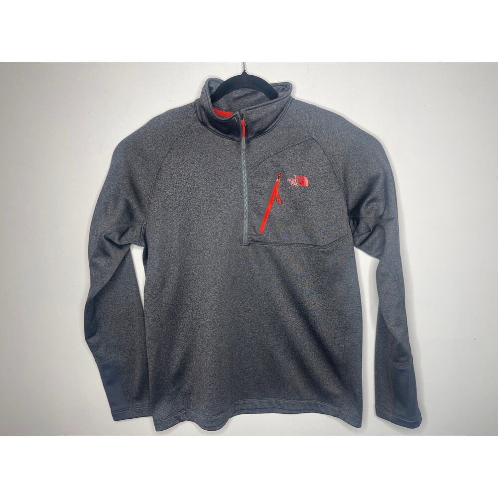 The North Face Canyonlands Half Zip Pullover Mens Size Large Grey Orange Pockets